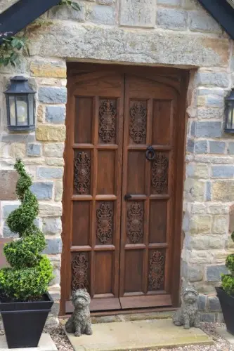 Oak Hand Carved Panelled External Door image