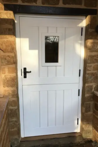 Stable Door with Glazed Aperture finished in white top coat image